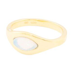 Opal Ring - 18kt Gold Plated Sterling Silver Size 5
